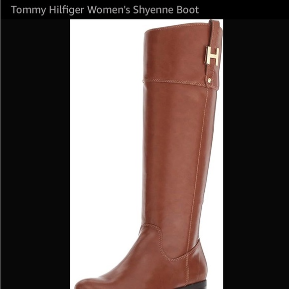 Tommy Hilfiger Elegant Brown Leather Riding Boots - Picture 2 of 5